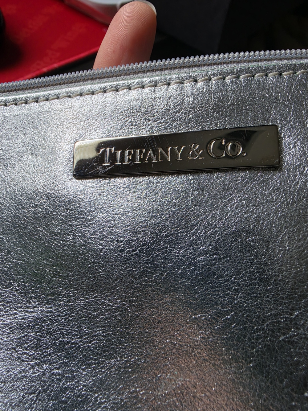 Tiffany & Co. Silver Metallic Zip Pouch - Picture 2 of 8